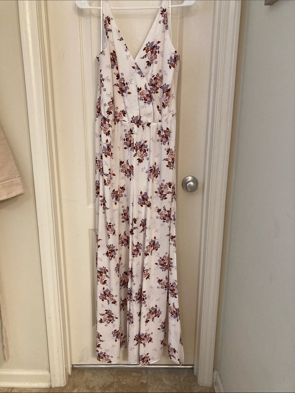 Ivory Floral V-Neck Jumpsuit